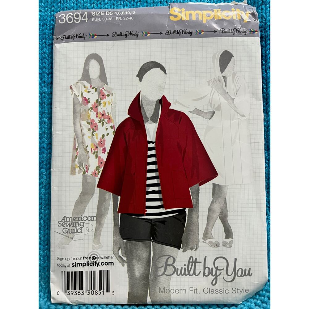 McCalls 3694 Sewing pattern dress mini dress hoodie size 4 6 8 10 12